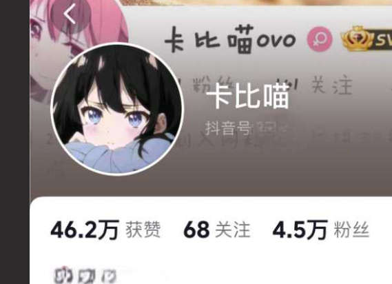 抖音4.5万粉网红卡比喵